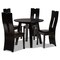 Baxton Studio Torin Dark Brown Upholstered and Finished Wood 5-Piece Dining Set 170-8036-10896 - alternate 1